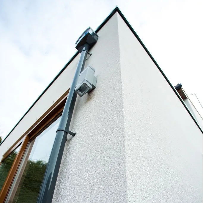 Completed Vale Render job showing the actual 1.5 mm silicone render texture on an exterior wall